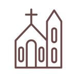 Azul Blanco Iconos Moderno Iglesia Logotipo (2)